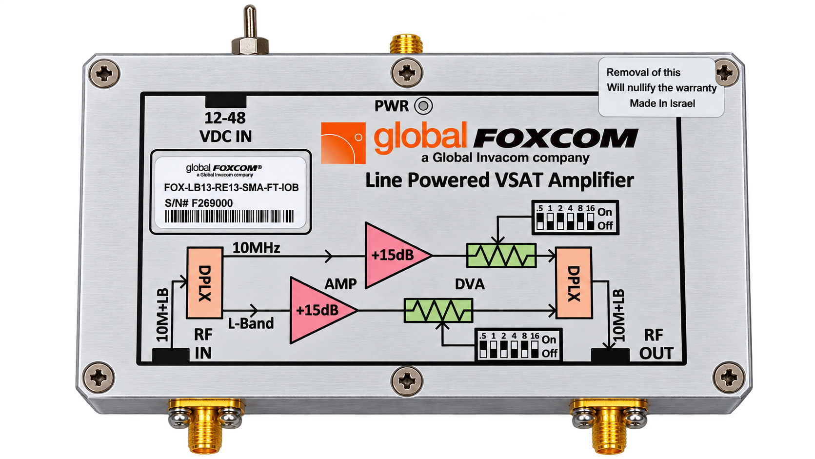 VSAT Inline Amplifier—L-Band & 10 MHz